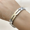Pulsera Solida 03.114.0283.1.08 Acero Inoxidable, Pulido, Dos Tonos (12 MM Thickness, 8 Inches Length)