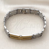 Pulsera Solida 03.114.0283.1.08 Acero Inoxidable, Pulido, Dos Tonos (12 MM Thickness, 8 Inches Length)