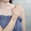 Pulsera de Dije 03.63.2070.08 Oro Laminado, Diseño de Ojo Griego, Pulido Rojo, Tono Dorado (04 MM Thickness, 8 Inches Length)