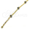 Pulsera Elegante 03.63.2075.1.08 Oro Laminado, con Multicolor Cristal, Pulido, Tono Dorado (04 MM Thickness, 15 Inches Length)