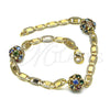 Pulsera Elegante 03.63.2075.1.08 Oro Laminado, con Multicolor Cristal, Pulido, Tono Dorado (04 MM Thickness, 15 Inches Length)
