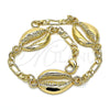 Pulsera Elegante 03.63.2081.08 Oro Laminado, Diseño de Concha, Pulido, Tono Dorado (04 MM Thickness, 8 Inches Length)