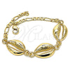 Pulsera Elegante 03.63.2082.07 Oro Laminado, Diseño de Concha, Pulido, Tono Dorado (04 MM Thickness, 7 Inches Length)