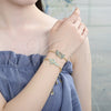 Pulsera Bolo Ajustable 03.316.0049.10 Oro Laminado, Diseño de Cisne, con Turquoise Micro Pave and Granate Zirconia Cubica, Pulido, Tono Dorado (01 MM Thickness, 10 Inches Length)