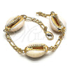 Pulsera Elegante 03.63.2083.08 Oro Laminado, Diseño de Concha, Pulido, Tono Dorado (04 MM Thickness, 8 Inches Length)