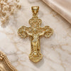 Dije Religioso 05.100.0003 Oro Laminado, Diseño de Crucifijo, Pulido, Tono Dorado