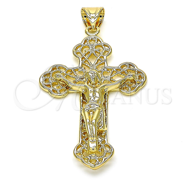 Dije Religioso 05.100.0003 Oro Laminado, Diseño de Crucifijo, Pulido, Tono Dorado