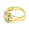 Anillo Multi Piedra 01.210.0086.1 Oro Laminado, con Blanca Zirconia Cubica, Pulido, Tono Dorado (One size fits all)