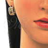 Argolla Huggie 02.266.0025.2.20 Oro Laminado, Diseño de Flor, con Granate and Blanca Micro Pave, Pulido, Tono Dorado