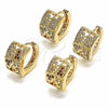 Argolla Huggie 02.266.0039.1.20 Oro Laminado, Diseño de Corazón, con Granate and Blanca Micro Pave, Pulido, Tono Dorado
