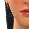 Argolla Huggie 02.266.0042.1.15 Oro Laminado, con Negro and Blanca Zirconia Cubica, Pulido, Tono Dorado