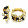 Argolla Huggie 02.266.0042.1.15 Oro Laminado, con Negro and Blanca Zirconia Cubica, Pulido, Tono Dorado