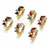 Argolla Huggie 02.266.0042.1.15 Oro Laminado, con Negro and Blanca Zirconia Cubica, Pulido, Tono Dorado