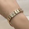 Pulsera Solida 03.233.0009.08 Oro Laminado, Diamantado, Tono Dorado (Grosor 11 MM, 8 Pulgadas de Largo)