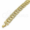 Pulsera Solida 03.233.0009.08 Oro Laminado, Diamantado, Tono Dorado (Grosor 11 MM, 8 Pulgadas de Largo)