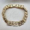 Pulsera Solida 03.233.0009.08 Oro Laminado, Diamantado, Tono Dorado (Grosor 11 MM, 8 Pulgadas de Largo)
