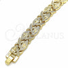 Pulsera Solida 03.233.0008.07 Oro Laminado, Diseño de Besos y Abrazos, Mate, Tono Dorado (12 MM Thickness, 7 Inches Length)