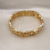 Pulsera Solida 03.233.0008.07 Oro Laminado, Diseño de Besos y Abrazos, Mate, Tono Dorado (12 MM Thickness, 7 Inches Length)