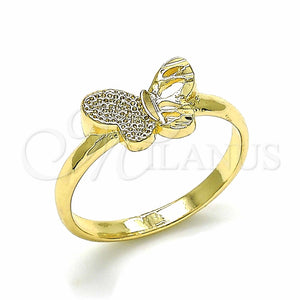 Anillo Elegante 01.233.0001.09 Oro Laminado, Diseño de Mariposa, Pulido, Tono Dorado (Size 9)