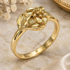 Anillo Elegante 01.233.0002.08 Oro Laminado, Diseño de Flor, Diamantado, Tono Dorado (Tamaño 8)