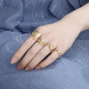 Anillo Elegante 01.233.0002.09 Oro Laminado, Diseño de Flor, Diamantado, Tono Dorado (Size 9)