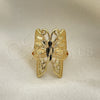 Anillo Elegante 01.233.0004.09 Oro Laminado, Diseño de Mariposa, Pulido, Tono Dorado (Size 9)