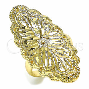 Anillo Elegante 01.233.0007.07 Oro Laminado, Diseño de Estrella, Diamantado, Tono Dorado (Size 7)