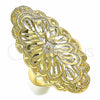 Anillo Elegante 01.233.0007.07 Oro Laminado, Diseño de Estrella, Diamantado, Tono Dorado (Size 7)