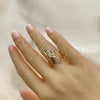 Anillo Elegante 01.233.0008.07 Oro Laminado, Pulido, Tono Dorado (Size 7)