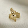 Anillo Elegante 01.233.0008.07 Oro Laminado, Pulido, Tono Dorado (Size 7)