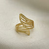 Anillo Elegante 01.233.0008.08 Oro Laminado, Diamantado, Tono Dorado (Size 8)