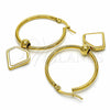 Argolla Mediana 02.364.0004.30 Acero Inoxidable, Esmaltado Blanco, Tono Dorado