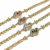 Pulsera Elegante 03.357.0008.1.07 Oro Laminado, Diseño de Flor, con Multicolor Zirconia Cubica, Pulido, Tono Dorado (06 MM Thickness, 7 Inches Length)