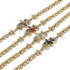 Pulsera Elegante 03.357.0010.1.07 Oro Laminado, Diseño de Flor, con Multicolor and Blanca Zirconia Cubica, Pulido, Tono Dorado (06 MM Thickness, 7 Inches Length)