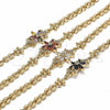 Pulsera Elegante 03.357.0010.2.07 Oro Laminado, Diseño de Flor, con Granate and Blanca Zirconia Cubica, Pulido, Tono Dorado (06 MM Thickness, 7 Inches Length)