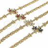 Pulsera Elegante 03.357.0011.07 Oro Laminado, Diseño de Flor, con Blanca Zirconia Cubica, Pulido, Tono Dorado (06 MM Thickness, 7 Inches Length)