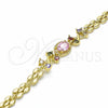 Pulsera Elegante 03.357.0013.1.07 Oro Laminado, con Multicolor Zirconia Cubica, Pulido, Tono Dorado (06 MM Thickness, 7 Inches Length)