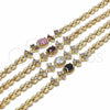 Pulsera Elegante 03.357.0013.2.07 Oro Laminado, con Granate and Blanca Zirconia Cubica, Pulido, Tono Dorado (06 MM Thickness, 7 Inches Length)