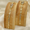 Pulsera Elegante 03.357.0016.1.07 Oro Laminado, Diseño de Flor, con Multicolor Zirconia Cubica, Pulido, Tono Dorado (06 MM Thickness, 7 Inches Length)