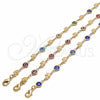 Pulsera Elegante 03.326.0010.06 Oro Laminado, Diseño de Ojo Griego y Elefante, Resinado Multicolor, Tono Dorado (Grosor 07 MM, 6 Pulgadas de Largo)