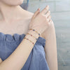 Pulsera Elegante 03.326.0011.06 Oro Laminado, Diseño de Ojo Griego y Trébol de Cuatro Hojas, Resinado Multicolor, Tono Dorado (08 MM Thickness, 6 Inches Length)