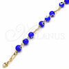Pulsera Elegante 03.63.2069.1.08 Oro Laminado, Diseño de Ojo Griego, con Tanzanita Oscuro Opal, Resinado Azul, Tono Dorado (04 MM Thickness, 8 Inches Length)