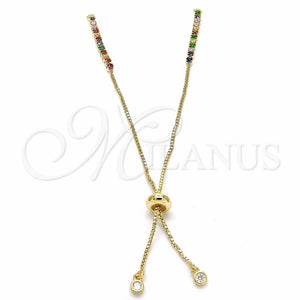 Equipos para Joyas 08.63.0007.1 Oro Laminado, con Multicolor and Blanca Zirconia Cubica, Pulido, Tono Dorado