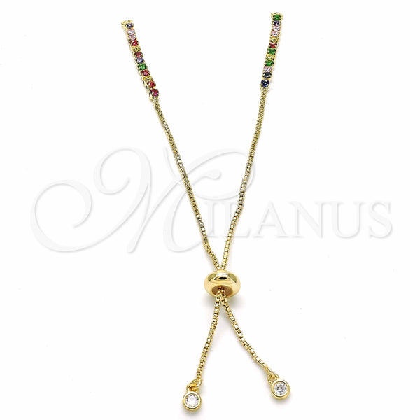 Equipos para Joyas 08.63.0007.1 Oro Laminado, con Multicolor and Blanca Zirconia Cubica, Pulido, Tono Dorado