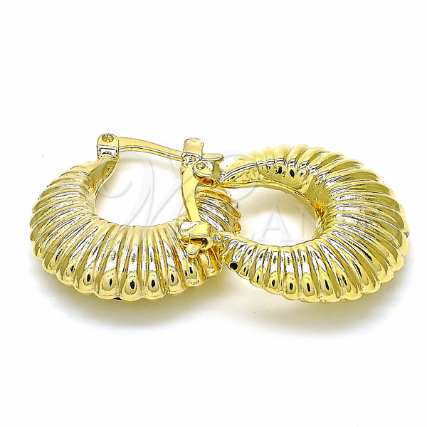 Argolla Pequeña 02.09.0176.20 Oro Laminado, Diseño de Hueco, Pulido, Tono Dorado