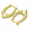 Argolla Pequeña 02.09.0174.25 Oro Laminado, Diseño de Hueco y Bambu, Pulido, Tono Dorado