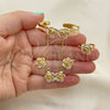 Juego de Arete y Dije de Nino 06.361.0018 Oro Laminado, Diseño de Flor, Pulido, Tres Tonos