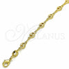 Pulsera Básica 04.09.0185.06 Oro Laminado, Diseño de Puff Mariner, Pulido, Tono Dorado (03 MM Thickness, 6 Inches Length)
