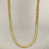 Gargantilla Basica 04.32.0019.20 Oro Laminado, Diseño de Cubana, Pulido, Tono Dorado (0.80 Gauge, 04 MM Thickness, 20 Inches Length)
