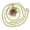 Collares con Dije 04.346.0010.1.20 Oro Laminado, Diseño de Tortuga, con Multicolor Zirconia Cubica, Pulido, Tono Dorado (02 MM Thickness, 20 Inches Length)